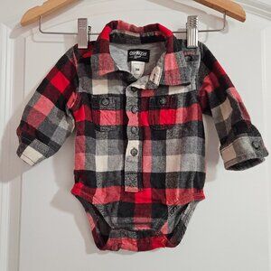 OshKosh B'Gosh Plaid Flannel Onesie